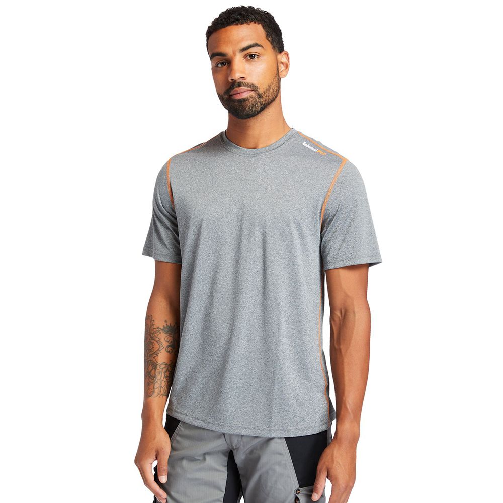 Timberland Mens T-Shirts PRO® Wicking Good Sport Work - Grey - India UK9371486